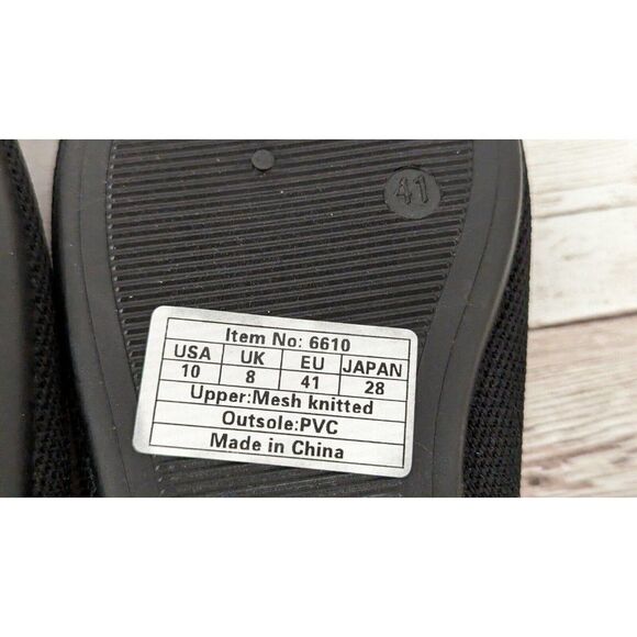 Womens Size 10 Black Mesh Knitted Comfort Pointed Toe Slip On Ballet Flat - Picture 10 of 10